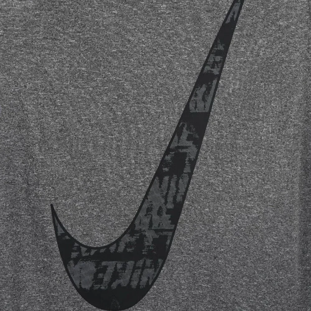Nike Boys Swoosh Logo Lightweight Dri-FIT Short Sleeve Tee Gray XS 3Y 4Y